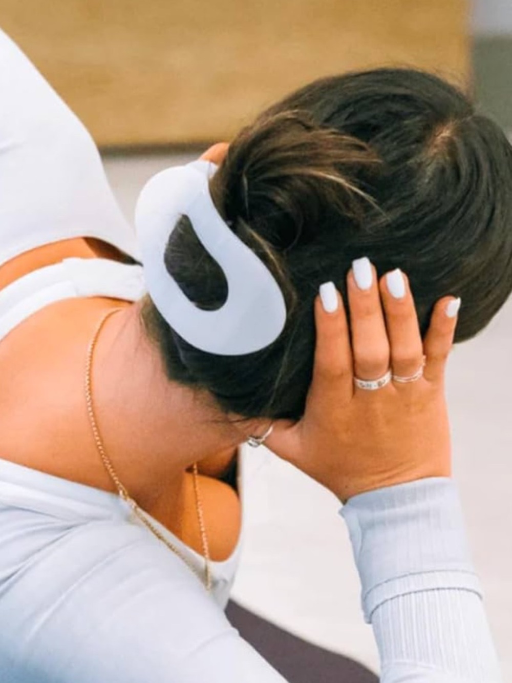 TELETIES - Large Flat Round Clip coconut white